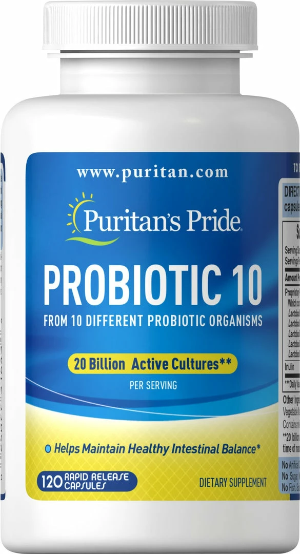 New π Puritans's Pride Puritan's Pride Probiotic 10 (120 Caps) Vitamins & Minerals π 1 Puritans's Pride Puritan's Pride Probiotic 10 (120 Caps) Vitamins & Minerals