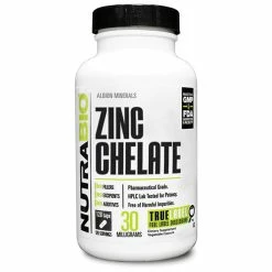 NutraBio Zinc Chelate (120 Caps) Vitamins & Minerals