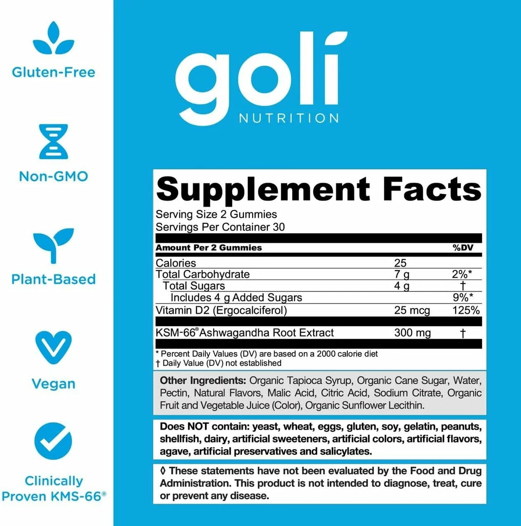 Promo 🤩 Goli Nutrition Ashwagandha Gummies 😍 2 Goli Nutrition Ashwagandha Gummies