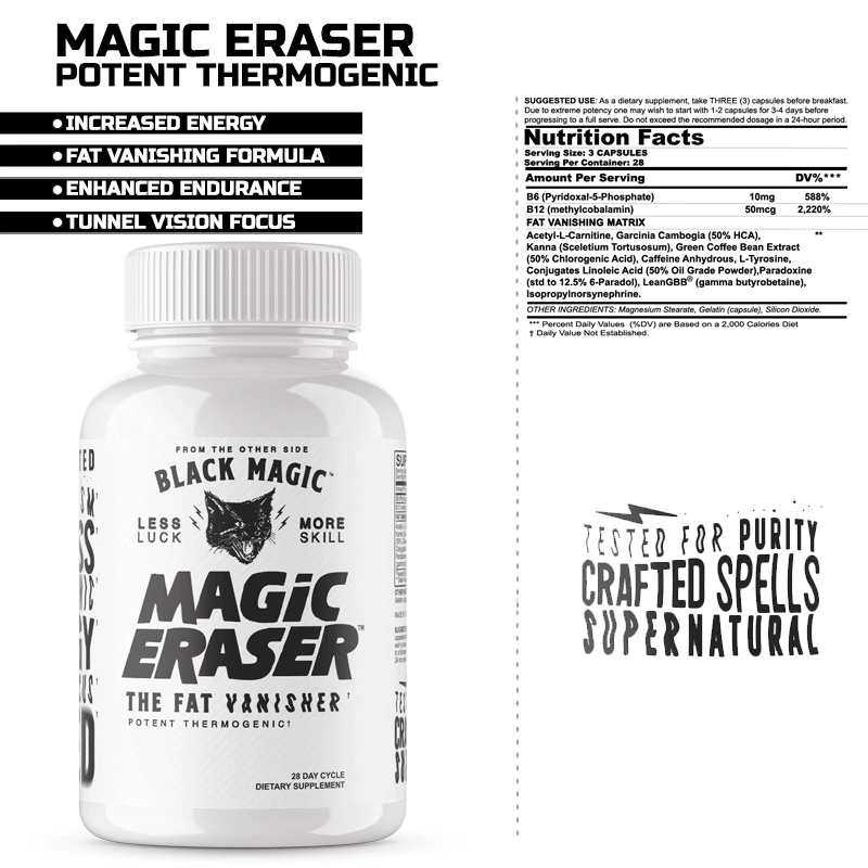 Coupon ⌛ Fat Burners Black Magic Supply Magic Eraser 84Caps 👏 2 Fat Burners Black Magic Supply Magic Eraser 84Caps