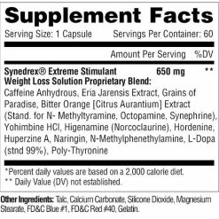 Metabolic Nutrition Synedrex (60 Caps) $10 OFF With Code: SYNEDREX Fat Burners