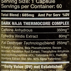 Dynamic Formulas Dark Naja Fat Burners