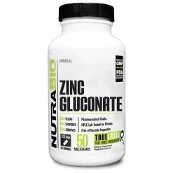 Vitamins & Minerals NutraBio Zinc Gluconate (120 Caps)