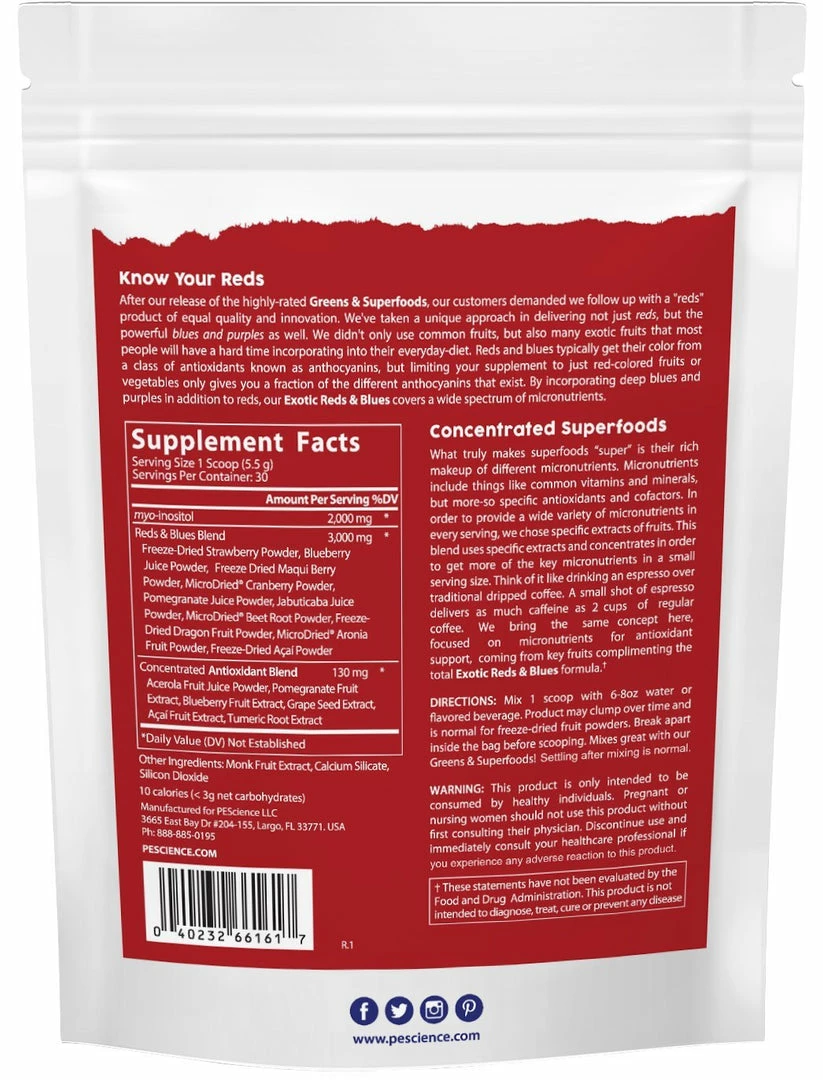 New 🧨 PES Exotic Reds N Blues (30 Servings) Vitamins & Minerals ⭐ 2 PES Exotic Reds N Blues (30 Servings) Vitamins & Minerals
