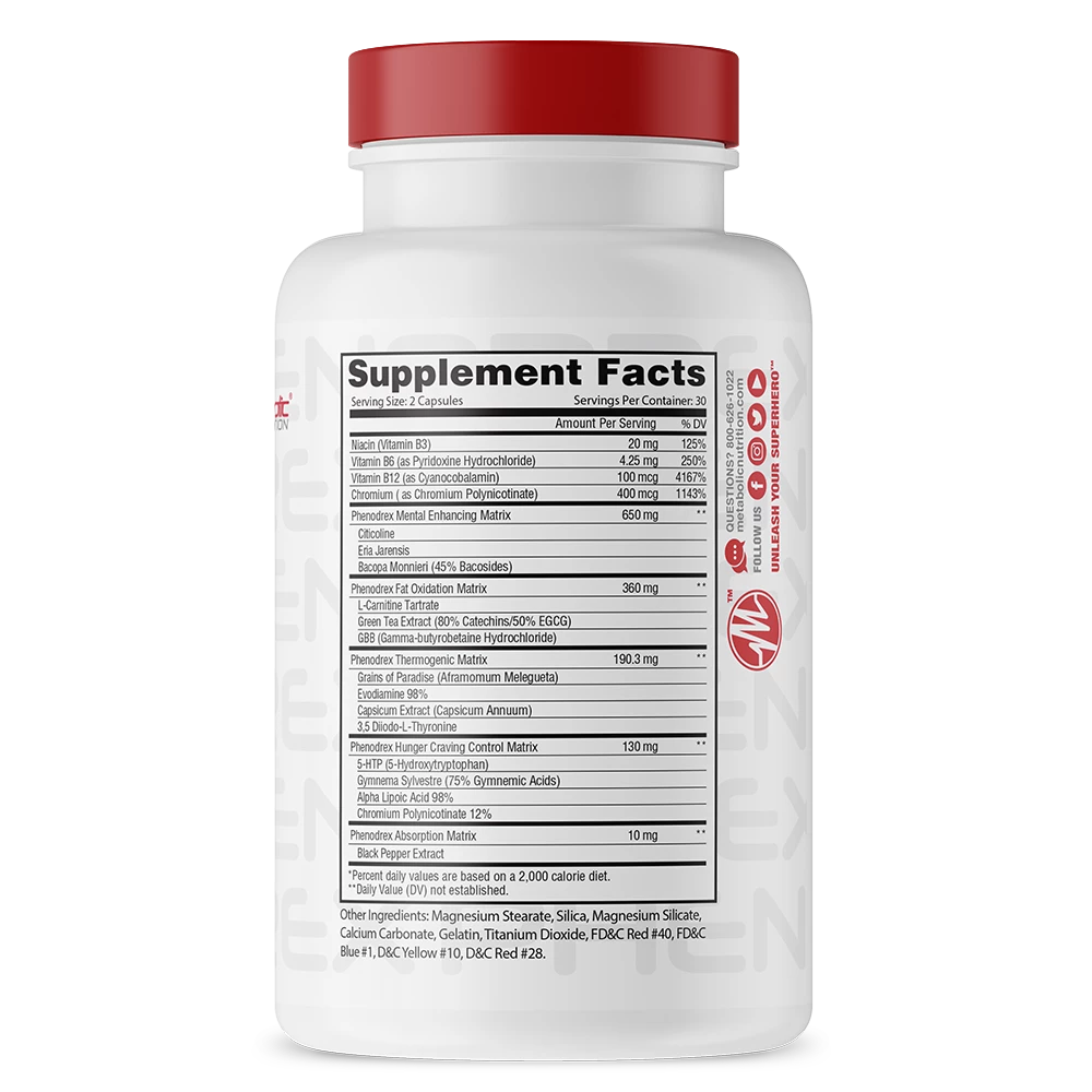 New ๐ Fat Burners Metabolic Nutrition Phenodrex (60 Caps) โจ 2 Fat Burners Metabolic Nutrition Phenodrex (60 Caps)
