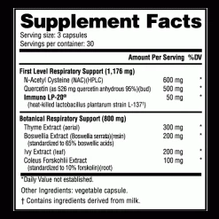 Nutrabio Lungs (90 Vcaps) Vitamins & Minerals